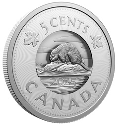 Canada: Multilayered Beaver 5-cent Srebro 2025 Proof 