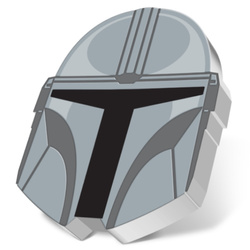 Niue: Star Wars The Mandalorian Helmet - Din Djarin kolorowany 1 uncja Srebra 2023 Proof
