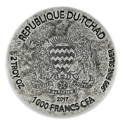 Czad: ERS Ramesses II: Afterlife 2 uncje Srebra 2017 Antiqued Coin