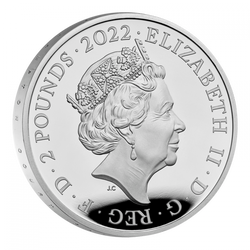 The Royal Tudor Beasts: Lion of England 1 uncja Srebra 2022 Proof