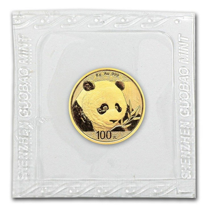 Chińska Panda 8 gramów Złota 2018