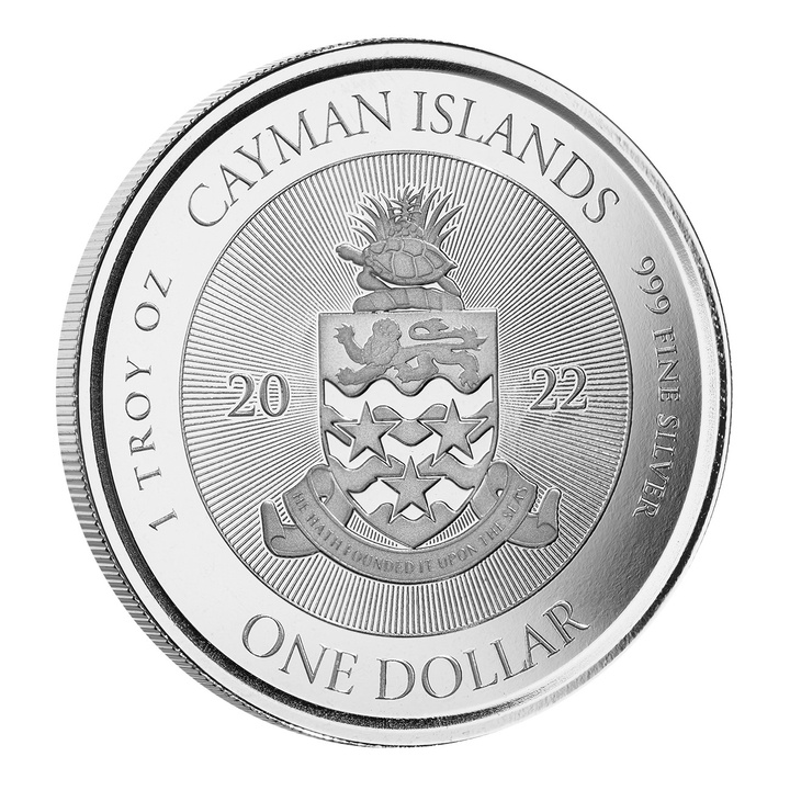 Cayman Islands: The Queen's Platinum Jubilee 1 uncja Srebra 2022 Prooflike