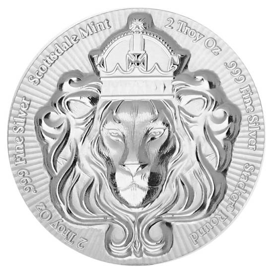 Scottsdale Mint Lion Stacker 2 uncje Srebra Round