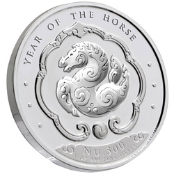 Bhutan: Lunar Rok Konia kolorowany 1 uncja Srebra 2026 Proof