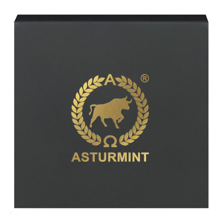 Sztabka Asturmint: Dia de los Muertos "Radioactive Catrina" kolorowana 2 uncje Srebra 2025 Antique Finish