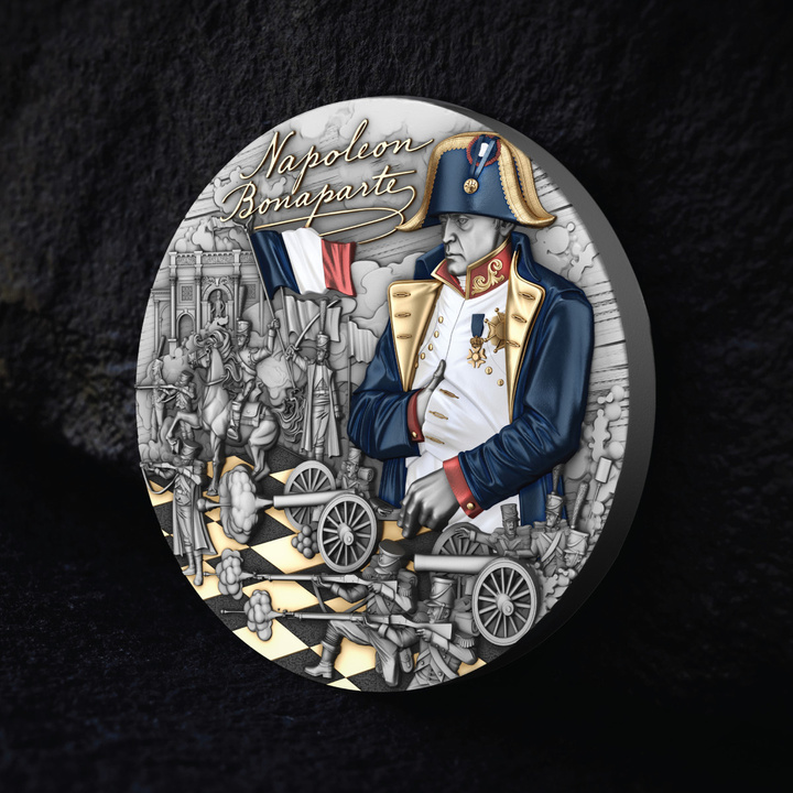 Niue: Visionaries in History - Napoleon Bonaparte pozłacany 2 uncje Srebra 2025 Antiqued Coin