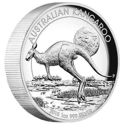 Australijski Kangur 1 uncja Srebra 2015 High Relief