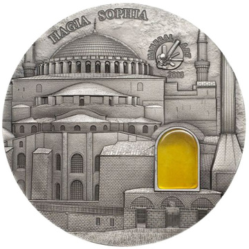 Palau: Mineral Art - Hagia Sophia 2 uncje Srebra 2016 Antiqued Coin