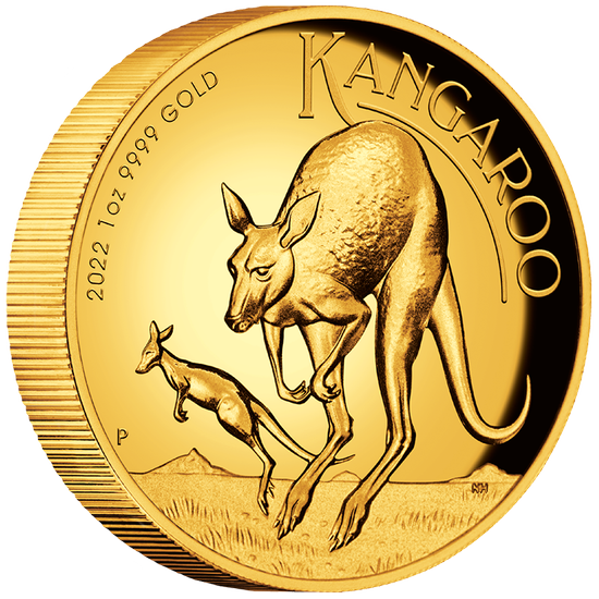 Australijski Kangur 1 uncja Złota 2022 Proof High Relief