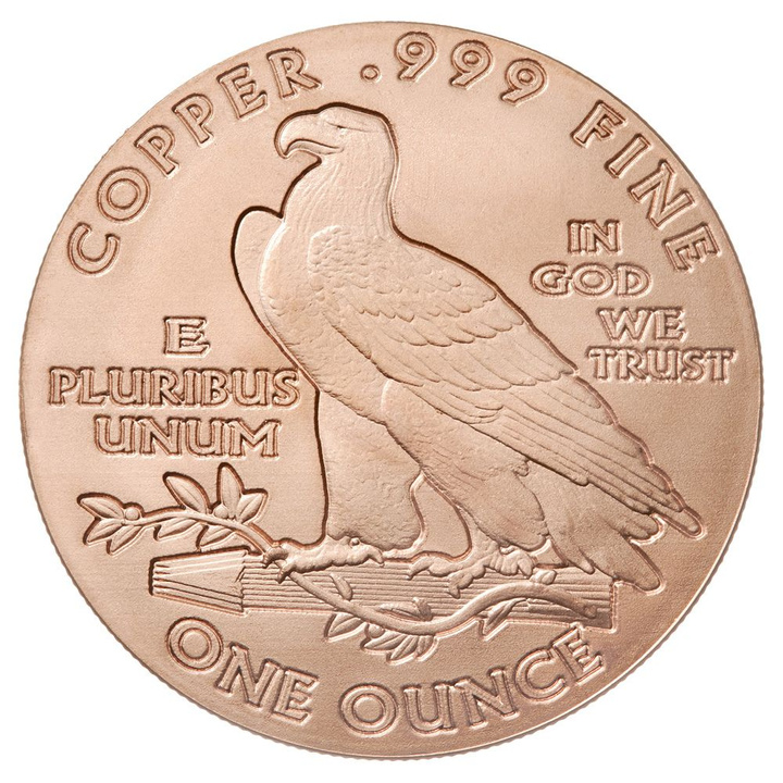 Incuse Indian 1 uncja Miedzi