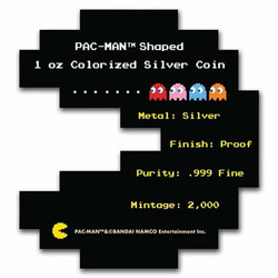 Niue: PAC-MAN kolorowany 1 uncja Srebra 2021 Proof