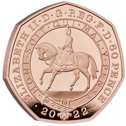 The Platinum Jubilee of Her Majesty The Queen Złoto 50p 2022 Proof 