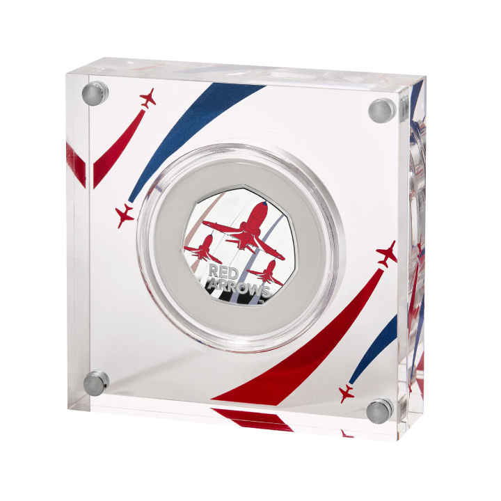 The Red Arrows kolorowany 50p Srebro 2025 Proof