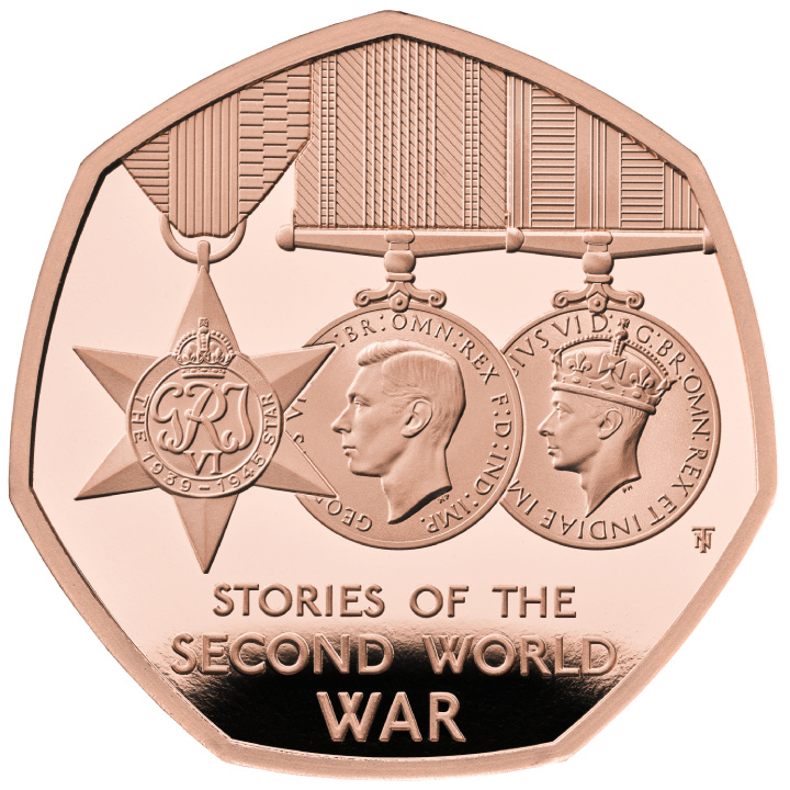 Stories of The Second World War 50p Złoto 2025 Proof