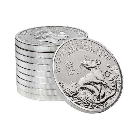 Rok Szczura 1 uncja Srebra Wielka Brytania 2020