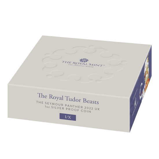 The Royal Tudor Beasts: Seymour Panther 1 uncja Srebra 2022 Proof