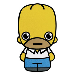 Tuvalu: Homer Simpson kolorowany 1 uncja Srebra 2022 Minted Minis Coin