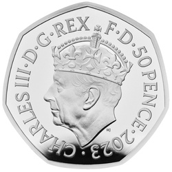 The Coronation of His Majesty King Charles III 50p Srebro 2023 Proof