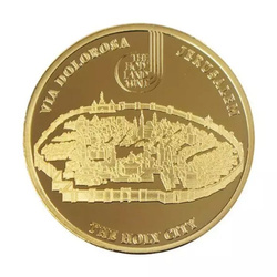 Zestaw 14 monet: Via Dolorosa kolorowany, pozłacany Brąz 2016 Prooflike