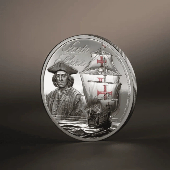 Cook Islands: Legends of the Seas – Santa Maria kolorowany 1 uncja Srebra 2026 Proof