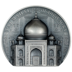 Cook Islands: Historical Monuments -Taj Mahal 5 uncji Srebra 2025 Antiqued Coin