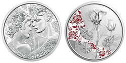 Rose kolorowana 10 Euro Srebro 2021 Proof