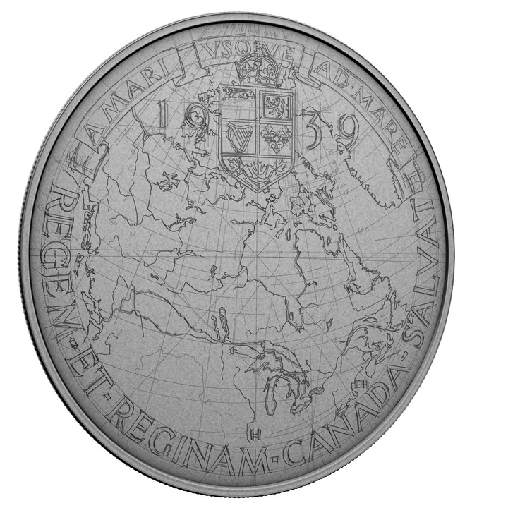 Canada: Emanuel Hahn's Original Sketch - Royal Visit $50 Srebro 2025 Antiqued Coin