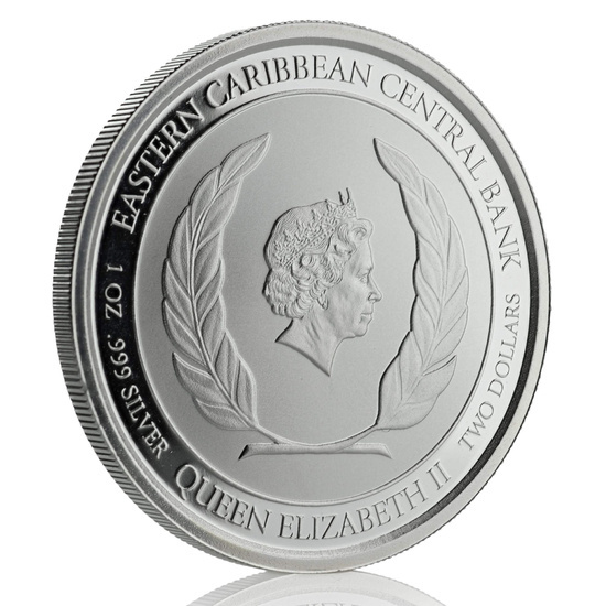 St. Lucia "Whiptail Lizard" kolorowany 1 uncja Srebra 2020 Proof