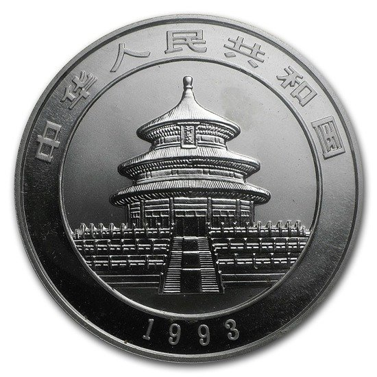 Chińska Panda 1 uncja Srebra 1993