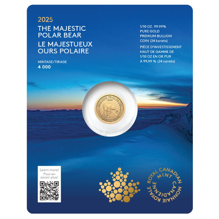 Canada: The Majestic Polar Bear 1/10 uncji Złota 2025