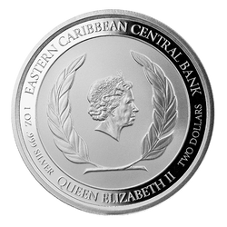 Antigua & Barbuda: Fregata wielka kolorowana 1 uncja Srebra 2021