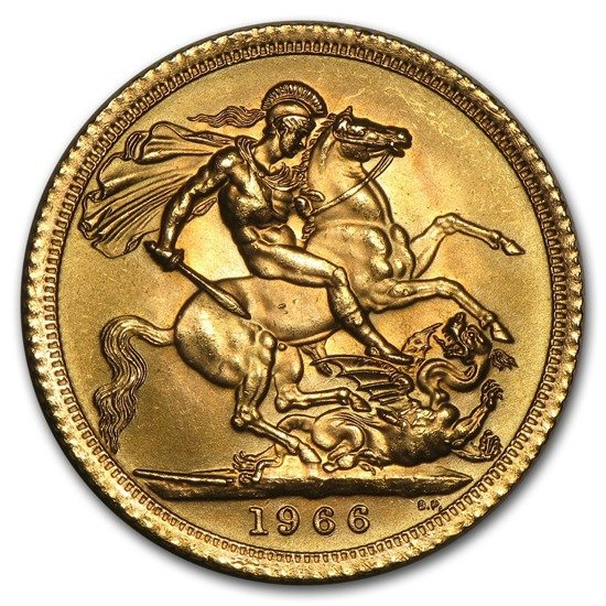 Złoty Suweren Great Britain Gold Sovereign 1966 Stan II