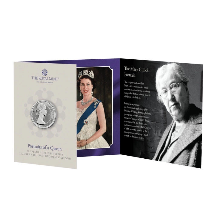 Portraits of Queen Elizabeth II - Mary Gillick Effigy £5 Miedzionikiel 2026