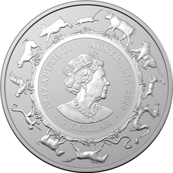 Royal Australian Mint: Rok Szczura 1 uncja Srebra 2020