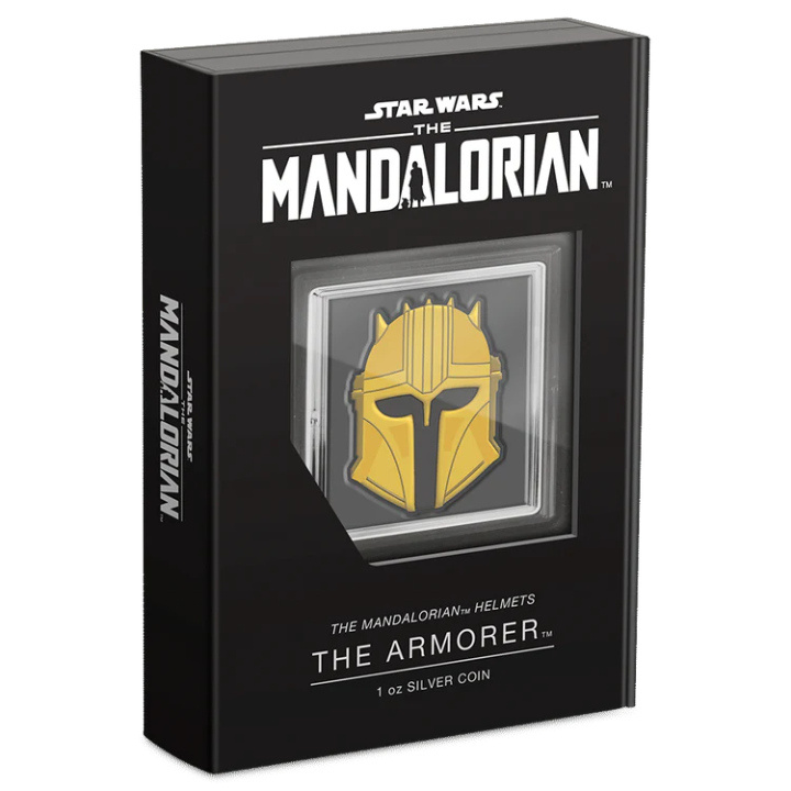 Niue: Star Wars The Mandalorian Helmet - The Armorer kolorowany 1 uncja Srebra 2023 Proof