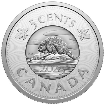 Canada: Multilayered Beaver 5-cent Srebro 2025 Proof
