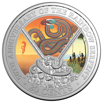 RAM: 50th Anniversary of The Rainbow Serpent kolorowany Miedzionikiel 2025 (moneta w karcie)