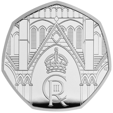 The Coronation of His Majesty King Charles III 50p Srebro 2023 Proof