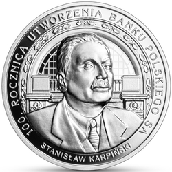 100. rocznica utworzenia Banku Polskiego SA 10 zł Srebro 2024 Proof High Relief