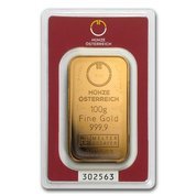 Austrian Mint Sztabka 100 gramów Złota