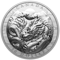 Canada: Year of the Dragon $50 Srebro 2024 Proof Extraordinarily High Relief