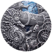Czad: Mechanical Creature - Under The Ocean kolorowany 3 uncje Srebra 2023 High Relief Antiqued Coin