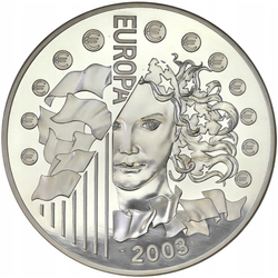 Francja: 1 rocznica "Euro" 1000 gramów Srebra 2003 Proof