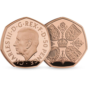 Her Majesty Queen Elizabeth II 50p Złoto 2022 Proof Piedfort Coin