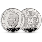 Her Majesty Queen Elizabeth II £5 Srebro 2022 Proof Piedfort Coin