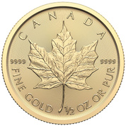 Kanadyjski Liść Klonowy 1/2 uncji Złota 2024