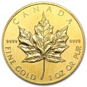 Kanadyjski Liść Klonowy 1 uncja Złota 1990
