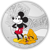 Niue: Disney Mickey & Friends - Mickey & Pluto kolorowany 3 uncje Srebra 2023 Proof