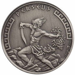 Niue: Heroes of Greek Mythology - Perseus 1 uncja Srebra 2024 Antiqued Coin