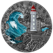 Niue: Latarnia Petit Minou kolorowana $5 Srebro 2022 High Relief Antiqued Coin